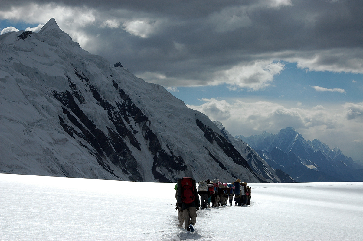 Trekking on Biafo Glacier, Snow Lake Trek