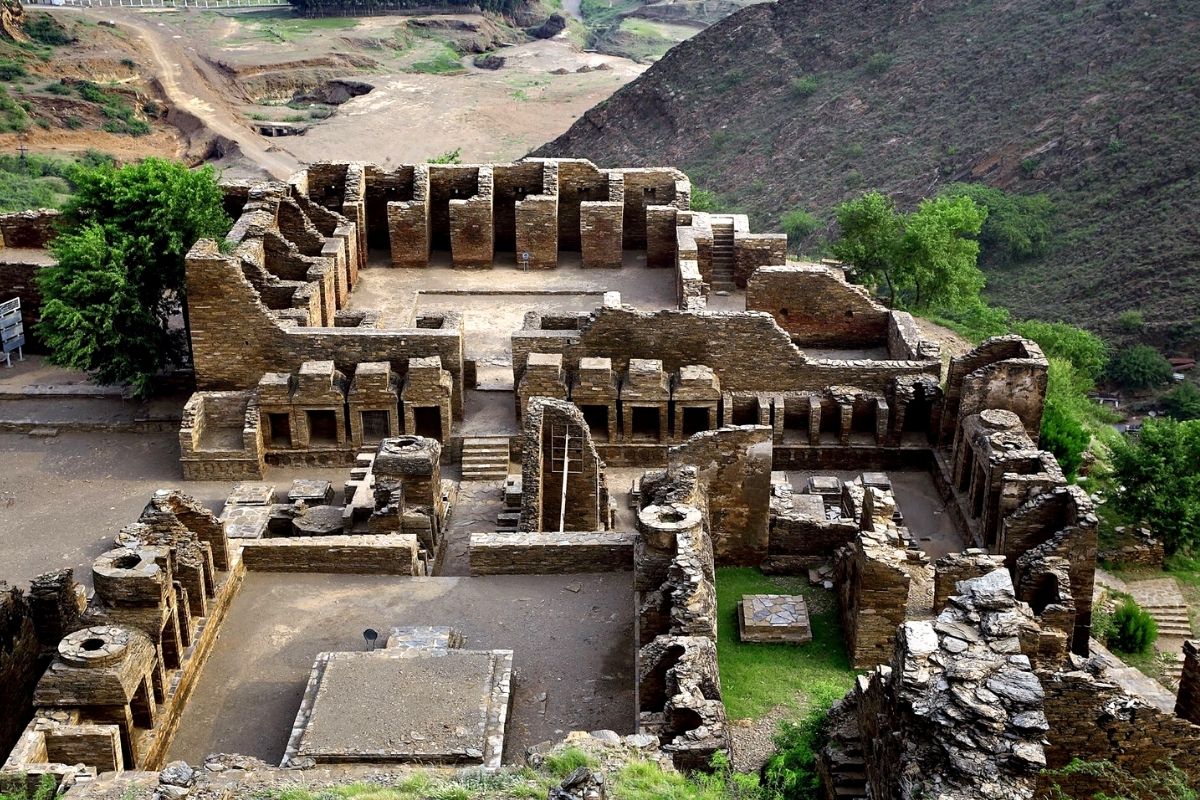 Buddhist Trail exploring ruins of ancient kingdo, of gandhara in Pakistan